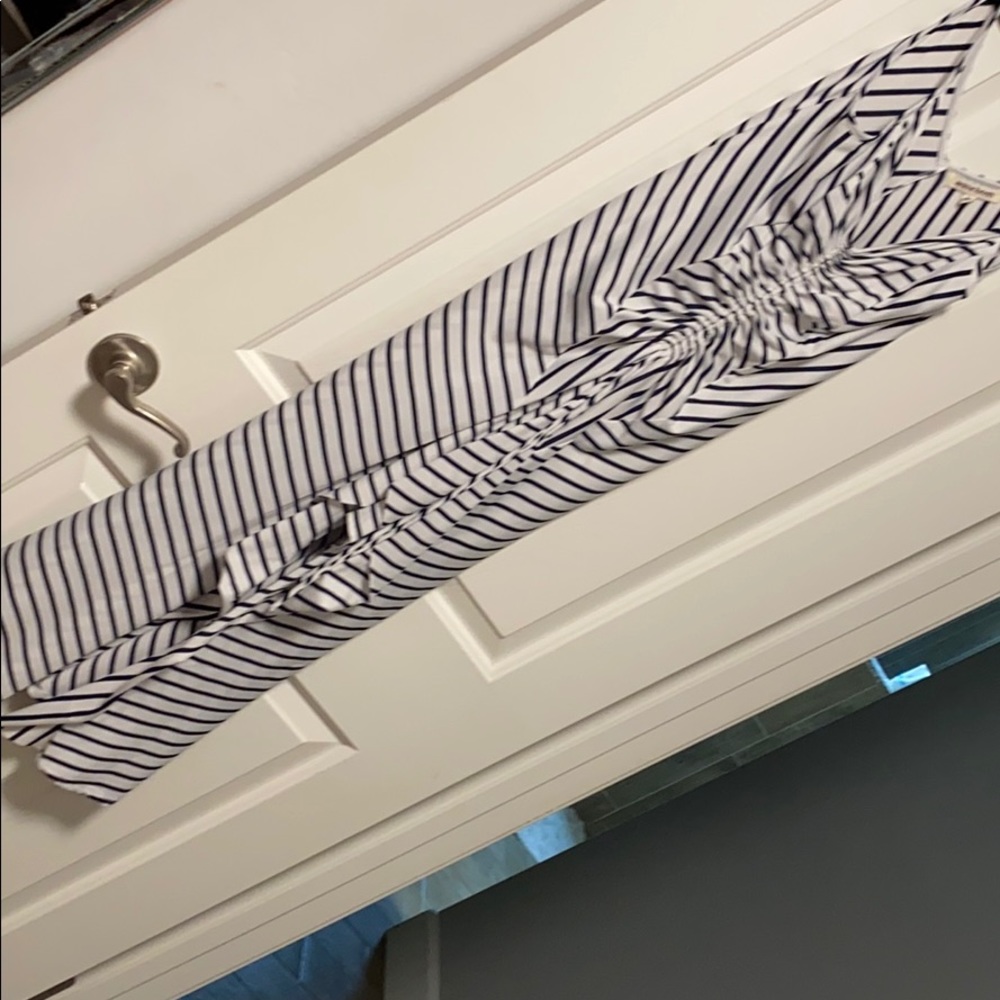 Navy and white striped dress from VICI